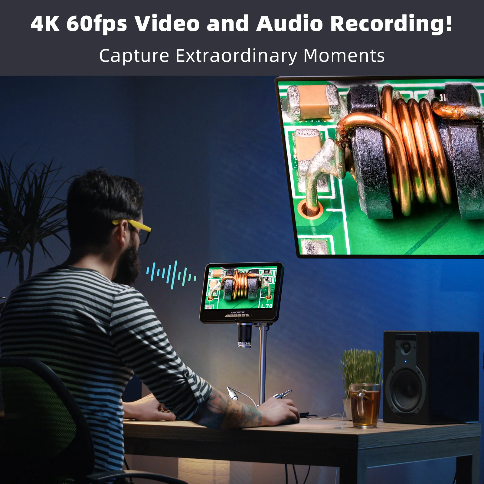 Andonstar AD210S-Pro 4K 60FPS  - مراجعة Electronic Repair وسعره