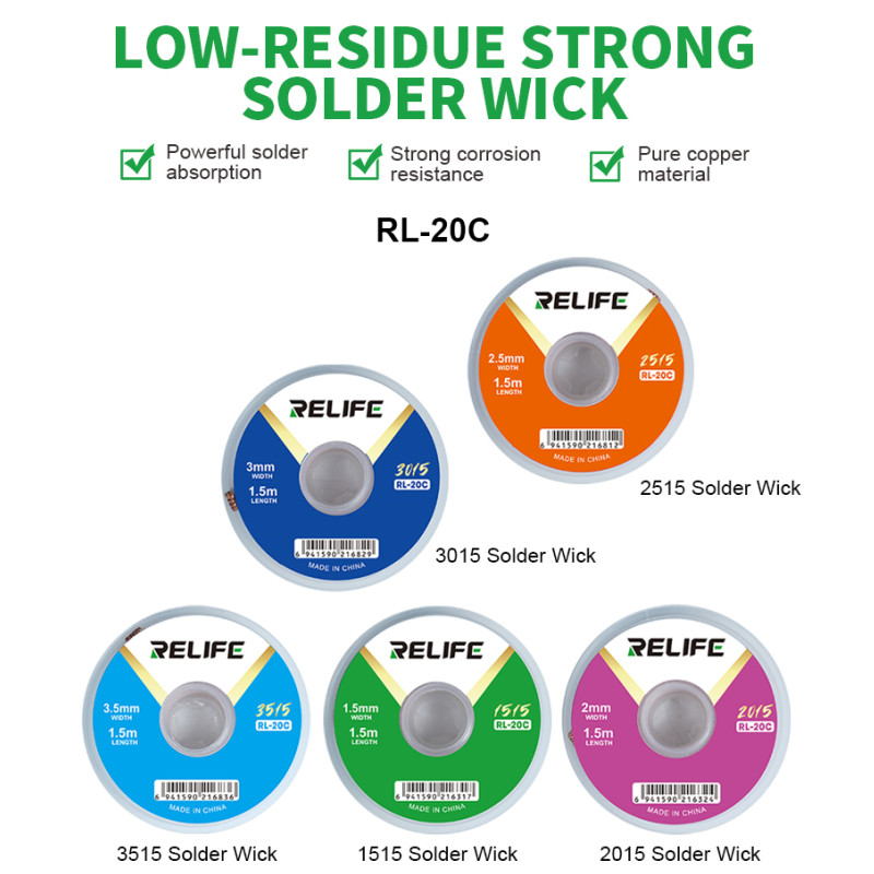 RELIFE RL-20C Soldering Wick f - مراجعة Solder Wick Braid وسعره