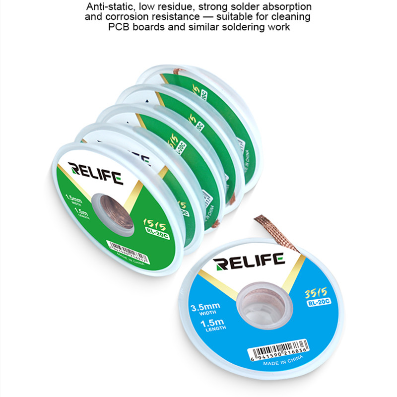 RELIFE RL-20C Soldering Wick f - مراجعة Solder Wick Braid وسعره