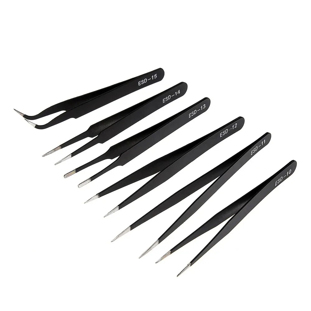 6PCS Precision Tweezers Set ES - مراجعة Electronics Repair Tools And Equipment وسعره